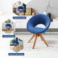Fauteuil en Tissu Chaise Pivotante Moderne avec Pieds en Bois Massif et Siège Moelleux pour Salon Bureau et Chambre Bleu