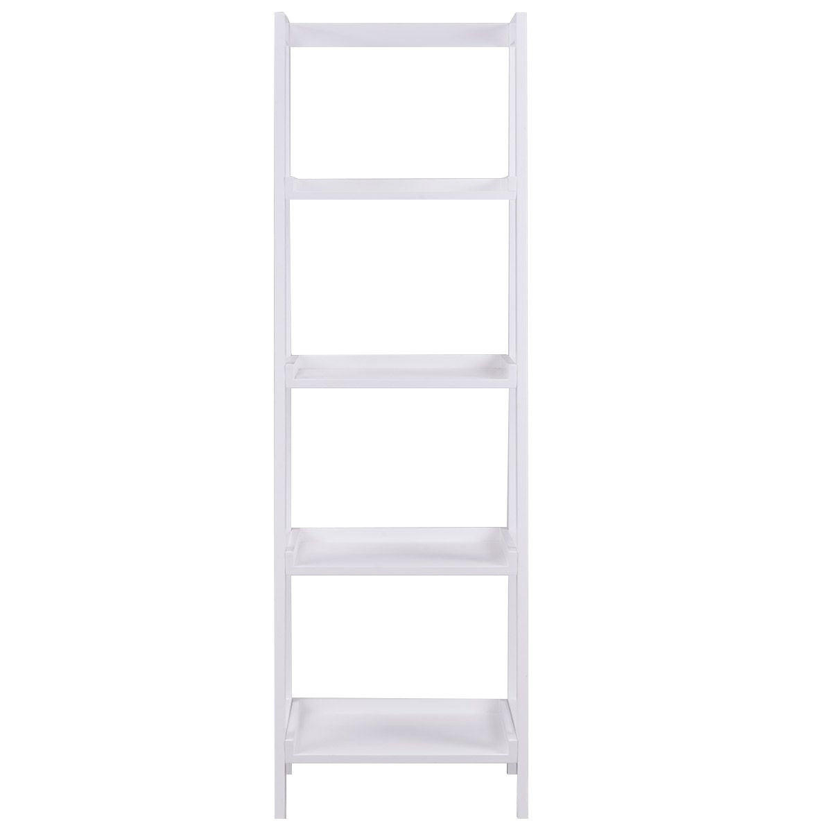 Étagère Bibliothèque Rangement Style Echelle 4 Niveaux Meuble WC Style Echelle 44 * 34 * 140cm Blanc