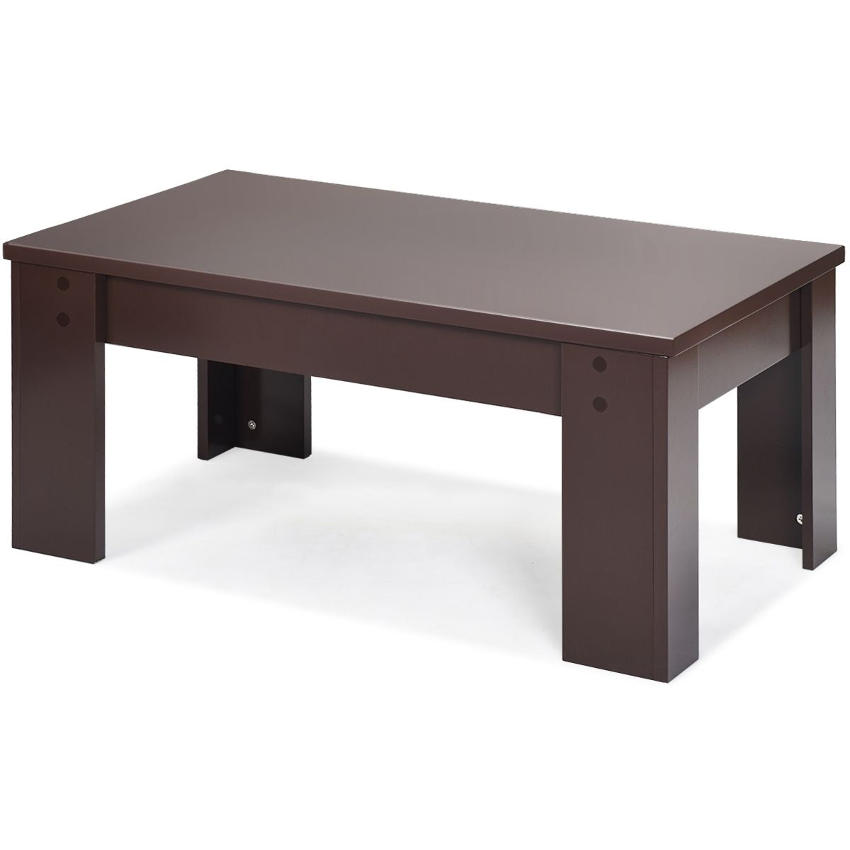 Table Basse avec Compartiment de Rangement Caché et Plateau de Table Surélevé pour Séjour Salle de Réception Marron