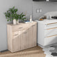 Buffet de Cuisine Commode Meuble de Rangement avec 1 Tiroir et 3 Portes en MDF  90 x 29 x 82 CM (L x l x H) Commode Naturel