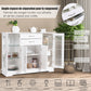 Buffet de Cuisine Meuble de Rangement 107 x 30 x 82 CM  Armoire pour Cuisine et Salon Blanc