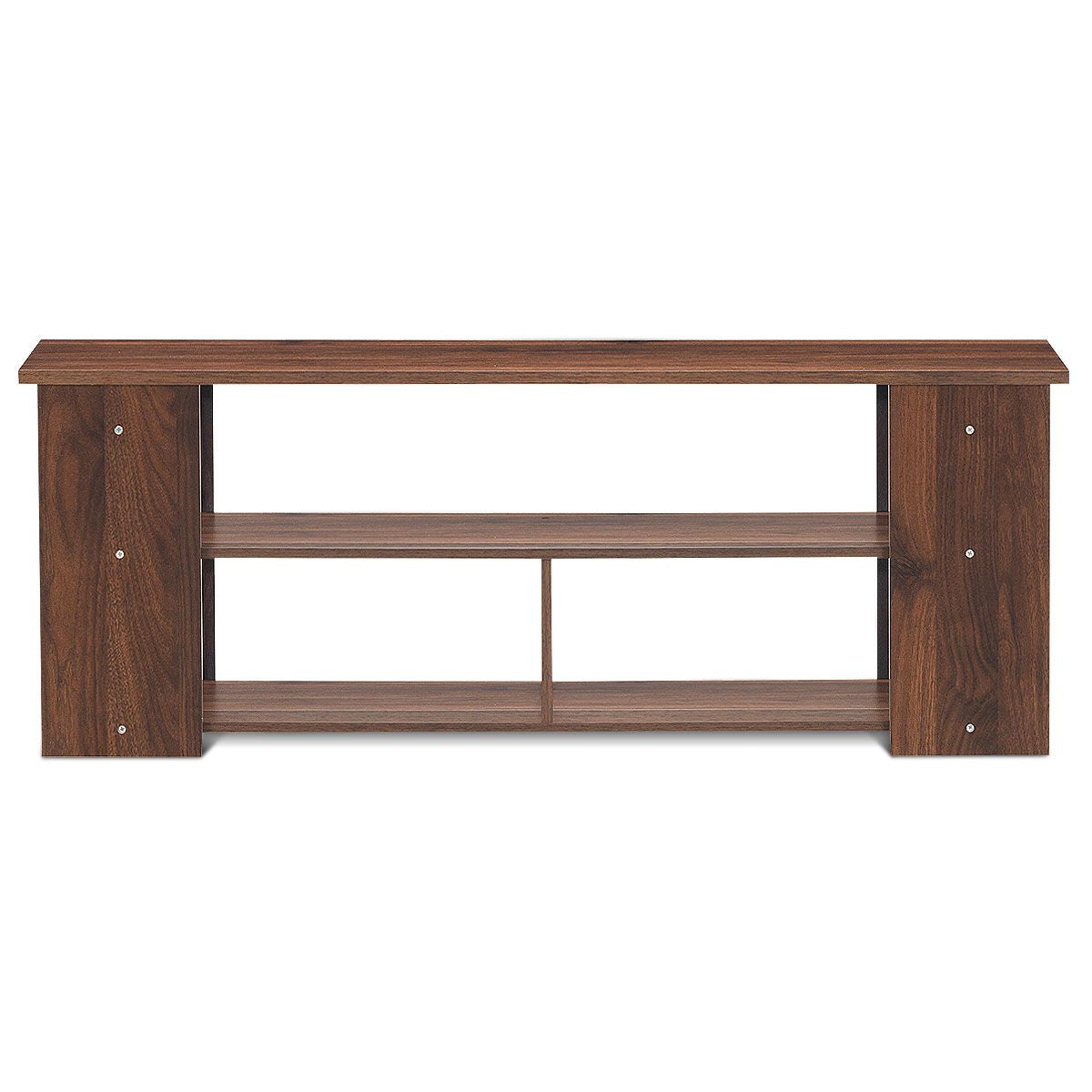 Meuble TV à 3 Niveaux avec Structure en Bois Massif pour Salon Chambre Salle de Jeu Style Moderne 100 x 29  x 40,5 cm Marron