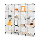 16 Cubes Armoire de Chambre Rangement avec Connecteurs ABS et Marteau Métallique Armoire Portable DIY Semi-transparent Blanc