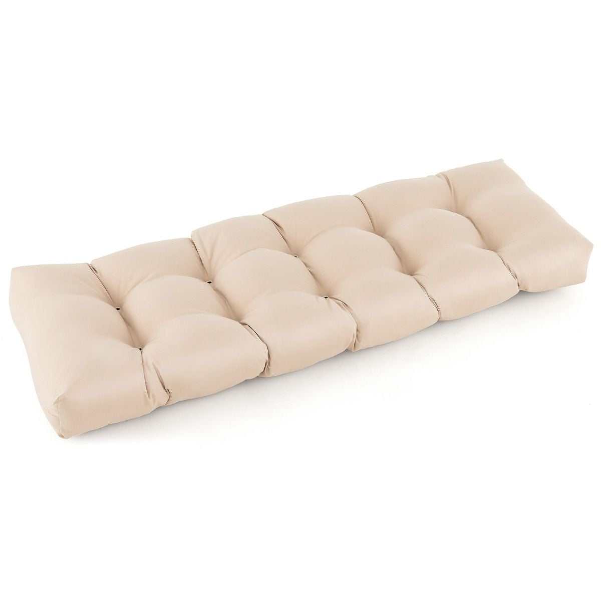 Coussin Banc Extérieur Intérieur 132x49x15 CM pour Bancs de Jardin Coussin Salon de Jardin Extérieur Coton PP Doux Matelas Beige