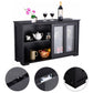 Buffet Meuble de Cuisine Cabinet de Stockage Placard Verre Porte Coulissante Noir en MDF de Haute Qulaité