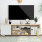 Meuble TV Console Multimédia pour TV Jusqu'à 55'' avec Gestion des Câbles de Style Moderne