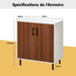 Buffet Bas avec Étagère Réglable à 5 Positions 72 x 40x 80,5 CM Meuble de Rangement pour Cuisine Style Moderne