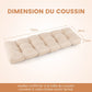 Coussin Banc Extérieur Intérieur 132x49x15 CM pour Bancs de Jardin Coussin Salon de Jardin Extérieur Coton PP Doux Matelas Beige