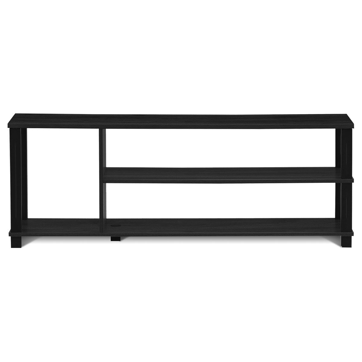 Meuble TV / Banc TV avec 3 Étagères Ouvertes 110 x 29,5 x 40,5 CM Support TV pour Télévision Jusqu’à 45 Pouces Noir