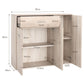 Buffet de Cuisine Commode Meuble de Rangement avec 1 Tiroir et 3 Portes en MDF  90 x 29 x 82 CM (L x l x H) Commode Naturel