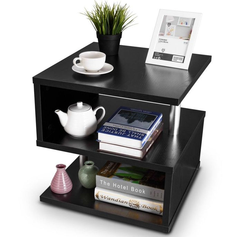 Table basse  avec porte-revues intégré  Noir Moderne multifonctionnelle pour Bureau