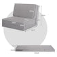 Canapé-Lit Paresseux Pliable Canapé de Sol Dossier Réglable 6 Positions Fauteuil-Lit Tissu en Daim Doux et Rembourré pour Chambre Salon Balcon Gris