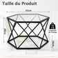 Table Basse Géométrique avec Plateau en Verre Trempé Table d’Appoint Hexagonale Style Moderne pour Salon 65x56x40cm Noir