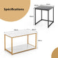 Lot de 3 Tables Basse Gigognes Imprimée Marbre avec Cadre en Métal Doré et Noir Table d'Appoint Scandinave pour Salon Bureau