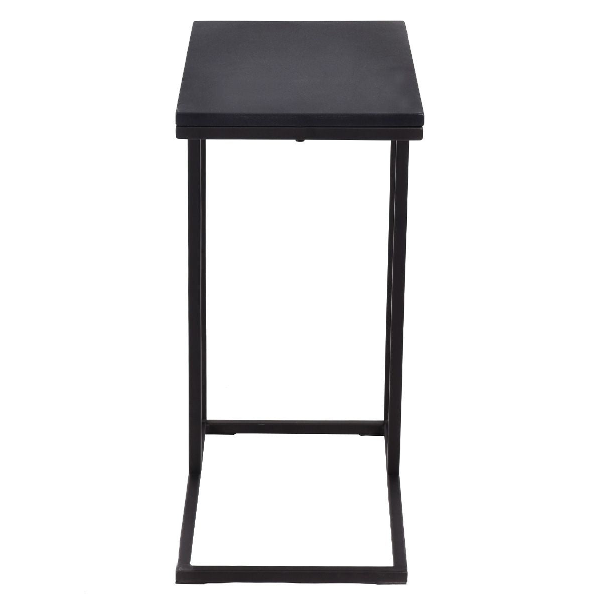 Table d’Appoint Bout de Canapé en Métal et Bois Table Basse 28 x 48 x 58,5 CM Noir