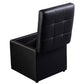 Tabouret Pouf Coffre Boîte de Rangement Repose-Pied Ottoman Espace de Stockage Cuir PU, max. 150 kg, 40x40x40cm, Noir