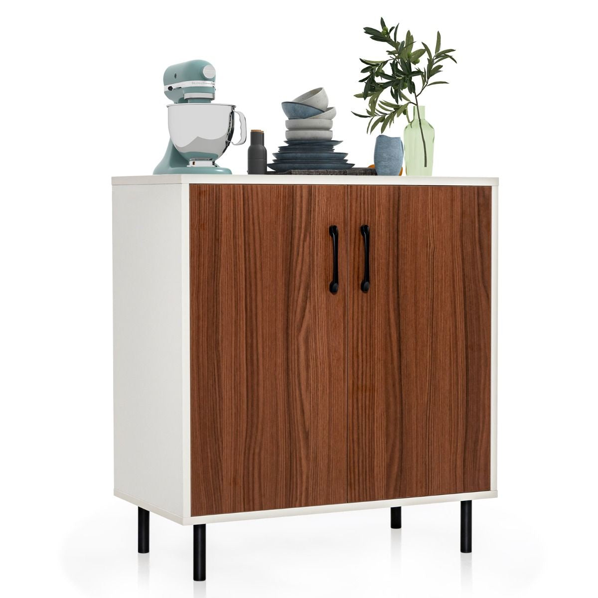 Buffet Bas avec Étagère Réglable à 5 Positions 72 x 40x 80,5 CM Meuble de Rangement pour Cuisine Style Moderne