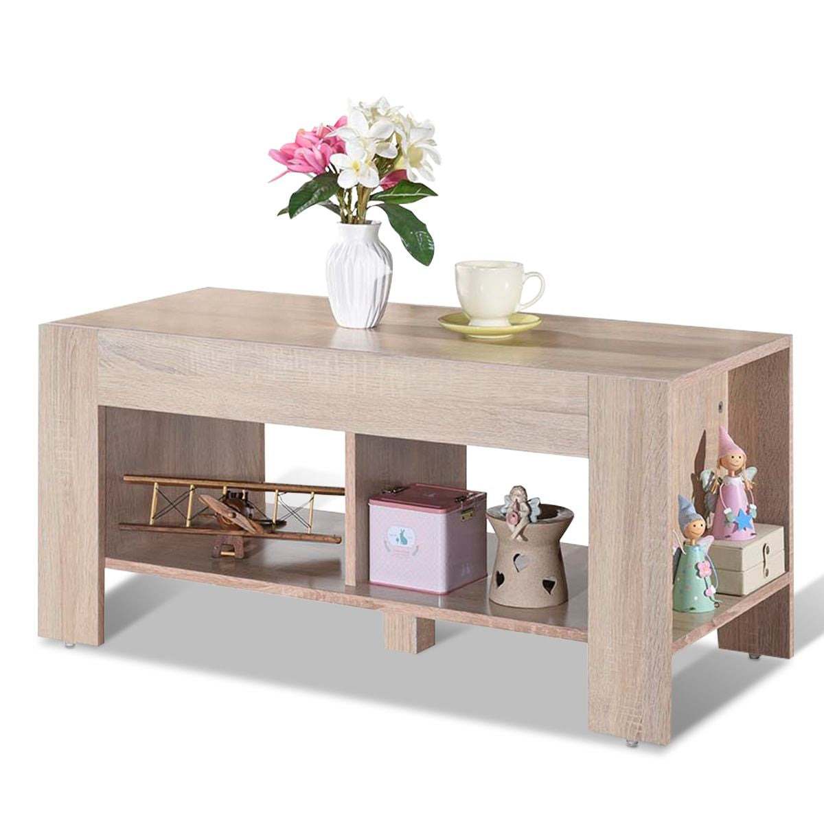 Table Basse Table Vintage en Bois de Salon Rectangulaire 90 x 39 x 42 cm Couleur de Chêne en MDF