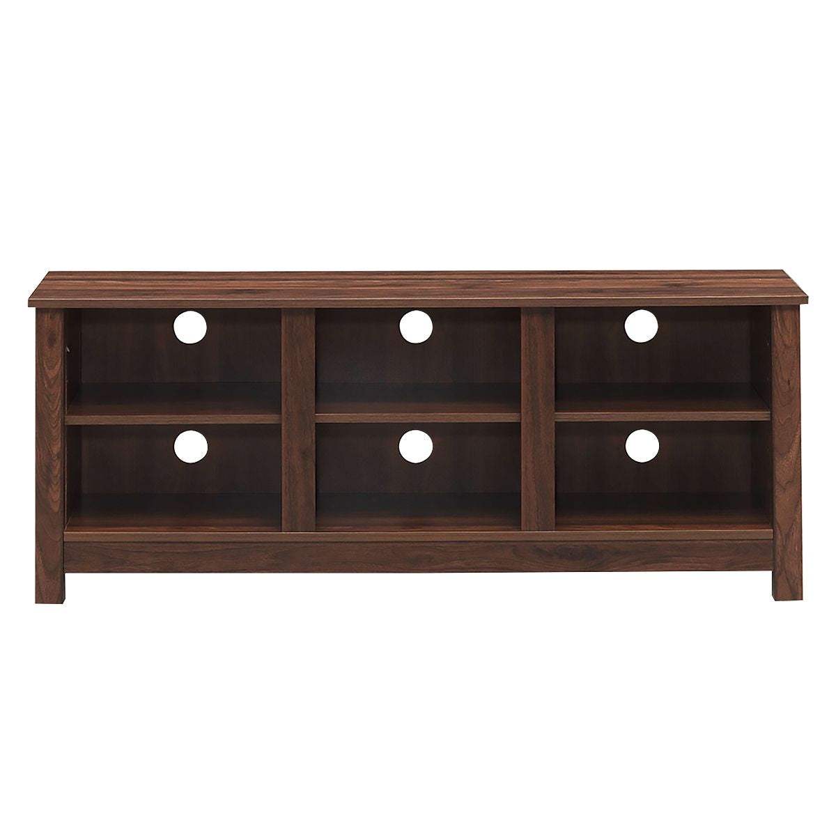 Meuble TV 135 x 39,5 x 54 cm avec 2 Etagères de Rangement Réglable Centre Multimédia Polyvalent pour Salon