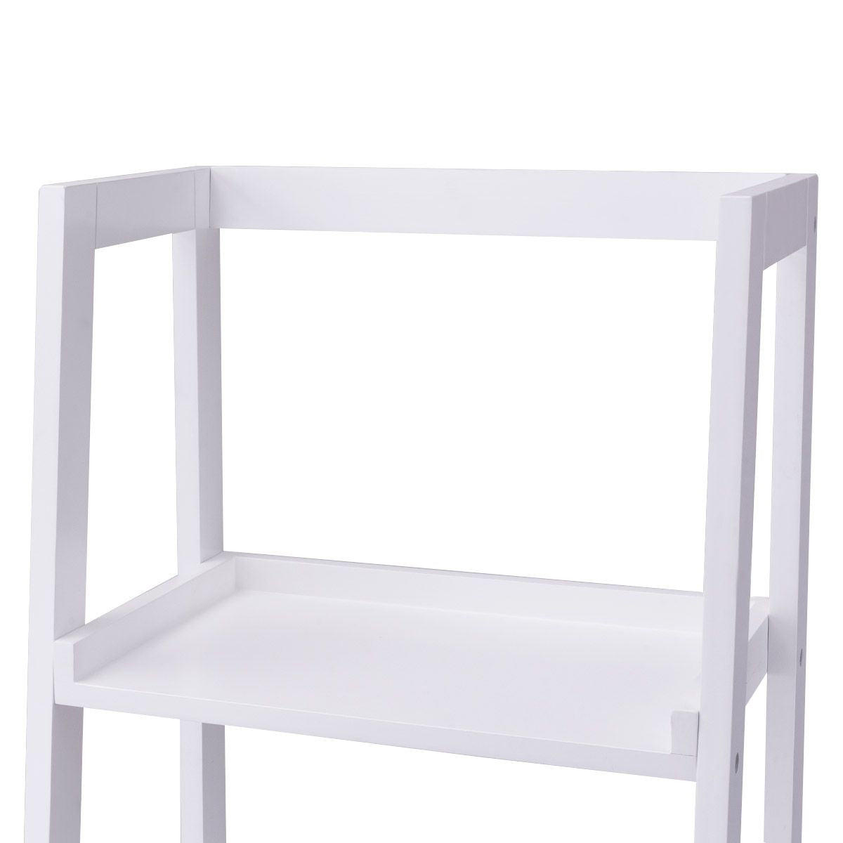 Étagère Bibliothèque Rangement Style Echelle 4 Niveaux Meuble WC Style Echelle 44 * 34 * 140cm Blanc