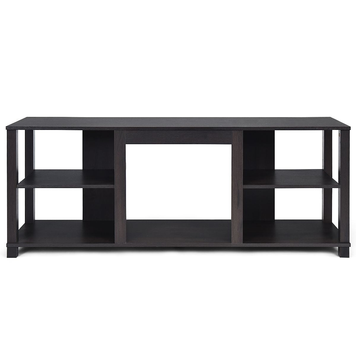 Meuble pour TV Max 65 Pouce avec Emplacement pour Cheminée Electrique et 2 Etagères pour Multimédia 150x40x58 cm (LxlxH)