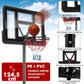 Panier de Basket-Ball sur pied Réglable en Hauteur 130-305 cm 12 Niveaux avec Roulettes Mobile 2 Filets Base de Lestage