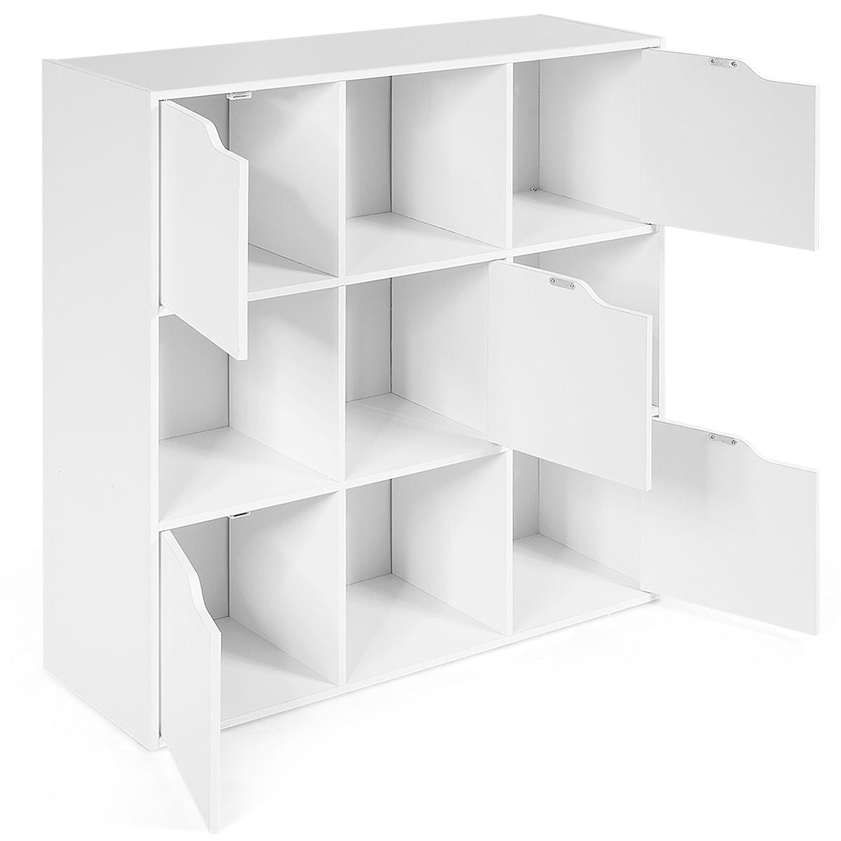 Bibliothèque de Rangement Cube de Rangement 5 avec Portes 90 x 29 x 90 cm Blanc