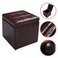 Tabouret Pouf Coffre Boîte de Rangement Repose-Pied Ottoman Espace de Stockage Cuir PU, max. 150 kg, 40x40x40cm, Marron