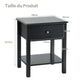 Table de Chevet Style Moderne Simple 48 x 40 x 58 CM noir